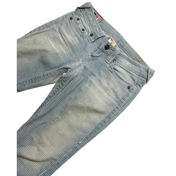 Vintage True Religion Women’s Lizzy Pinstripe Capri Jeans - Light Wash - 26 - Picture 3 of 9